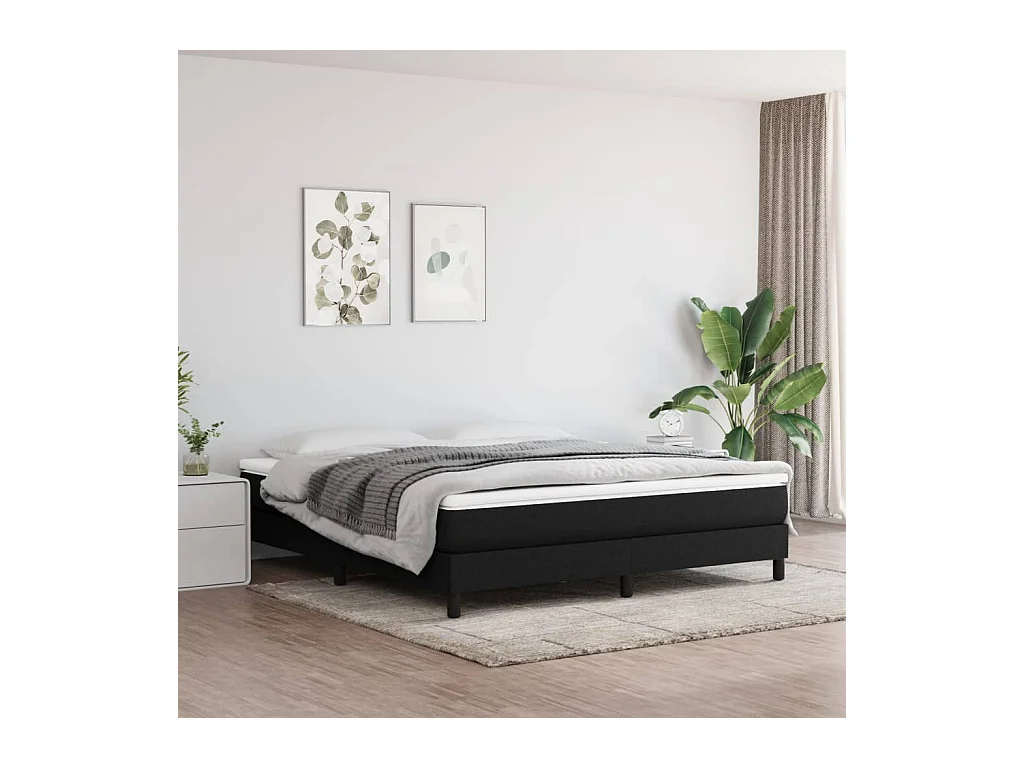 Matelas de lit à ressorts ensachés Noir 160x200x20 cm Tissu