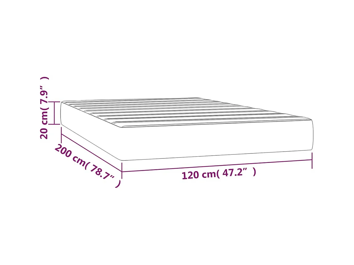 Matelas de lit à ressorts ensachés Gris clair 120x200x20 cm
