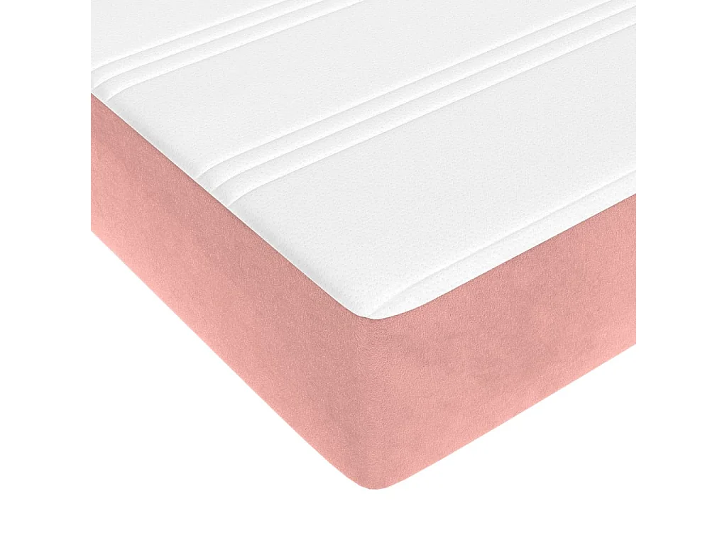 Materasso per letto a molle insacchettate rosa 120x220x20 cm in velluto