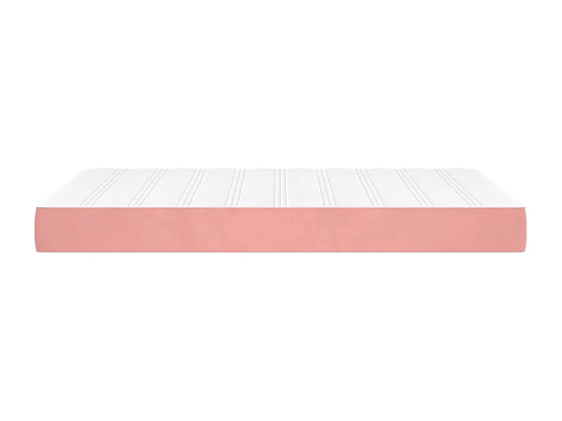 Matelas de lit à ressorts ensachés rose 120x220x20 cm velours
