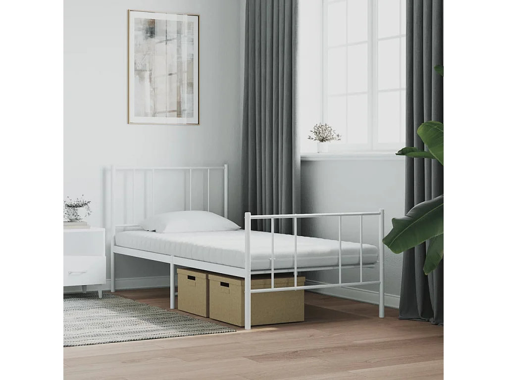 Matelas en mousse blanc 90x220 cm 7 zones dureté 20 ILD