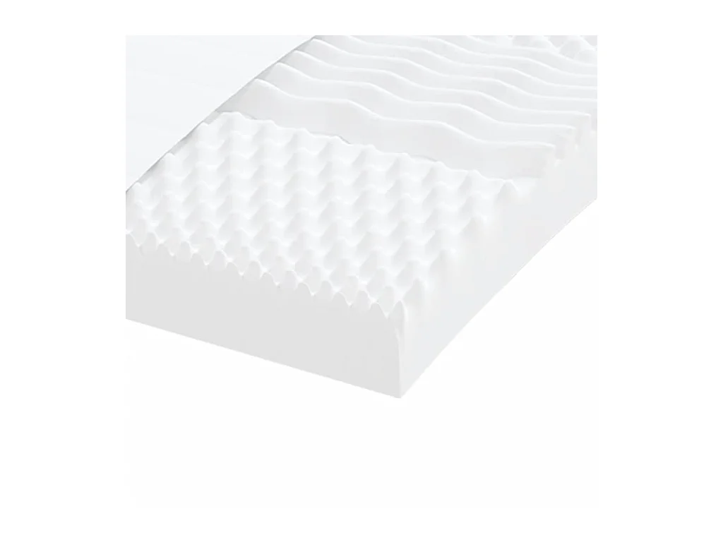 Matelas en mousse blanc 120x210 cm 7 zones dureté 20 ILD