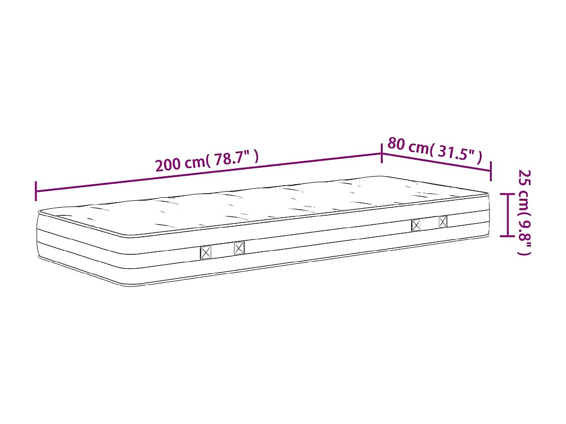 Taschenfederkernmatratze mittlerer Härte 80x200 cm