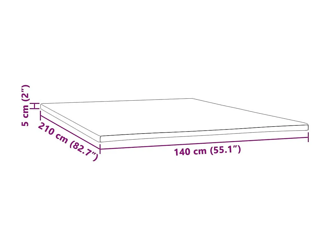 Sur-matelas 140x210x5 cm