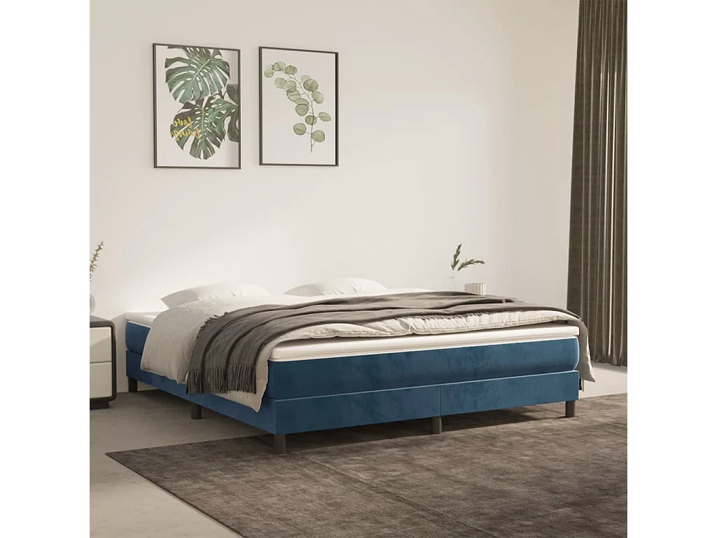Matelas de lit à ressorts ensachés Bleu foncé 180x200x20 cm