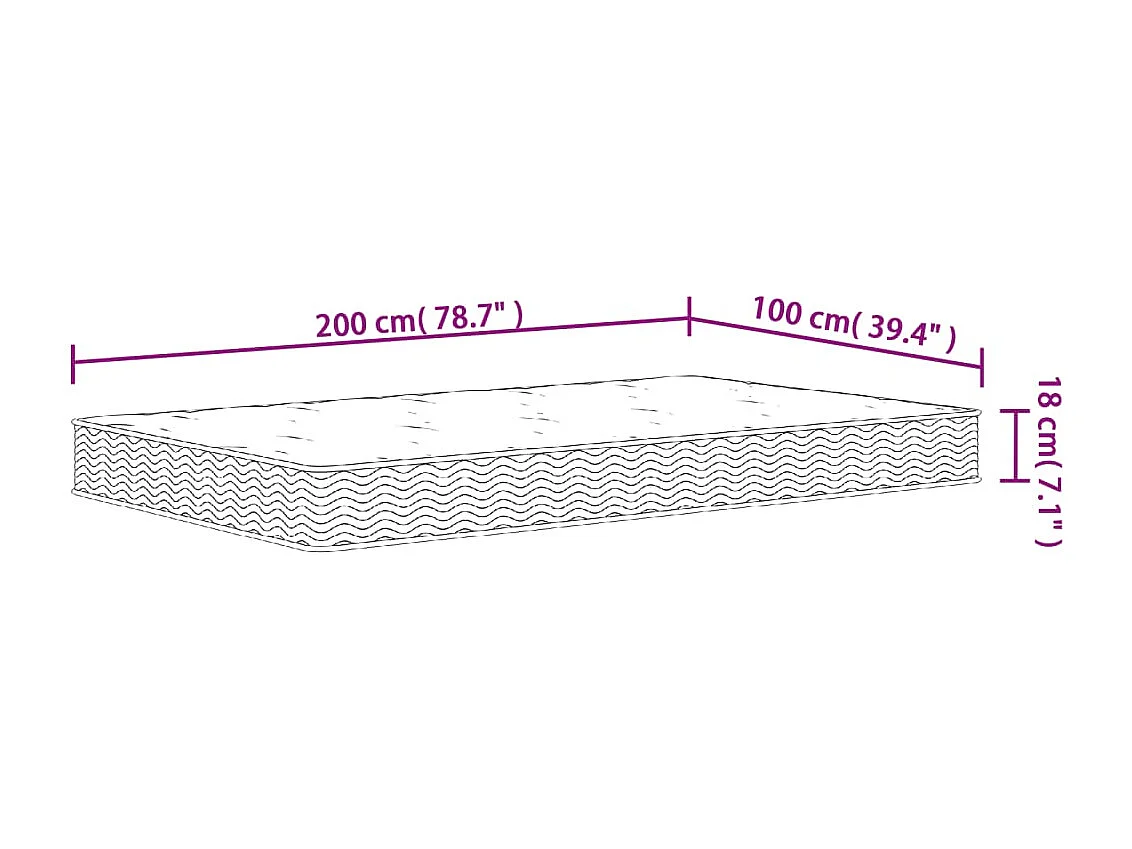 Colchão de molas Bonnell médio 100x200 cm