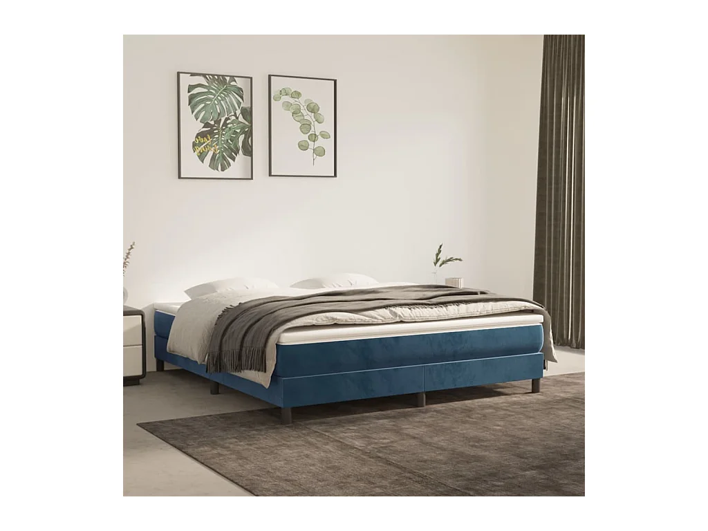 Matelas de lit à ressorts ensachés Bleu foncé 160x200x20 cm