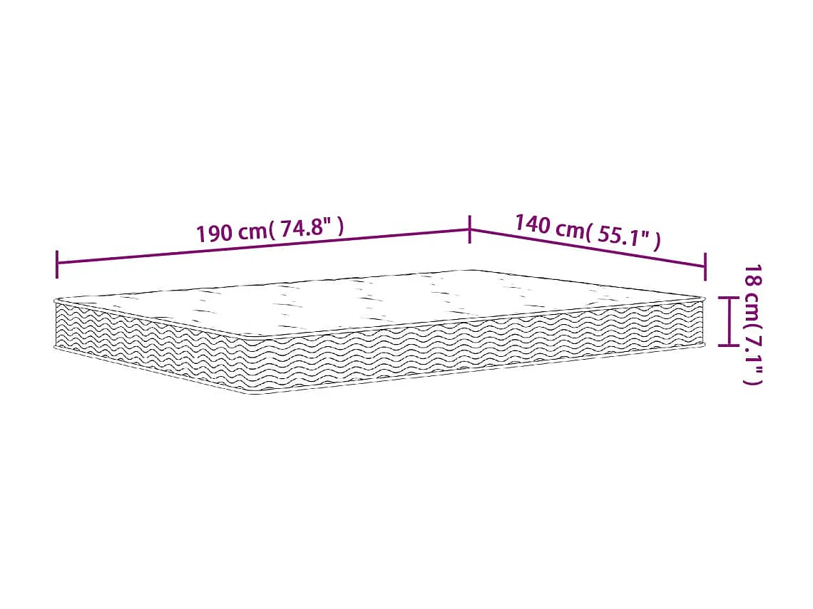 Matelas à ressorts bonnell moyen 140x190 cm