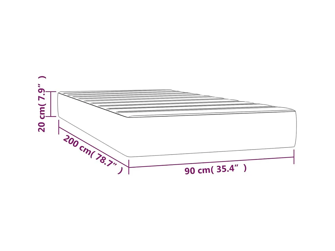 Materasso per letto a molle insacchettate Blu 90x200x20 cm Tessuto