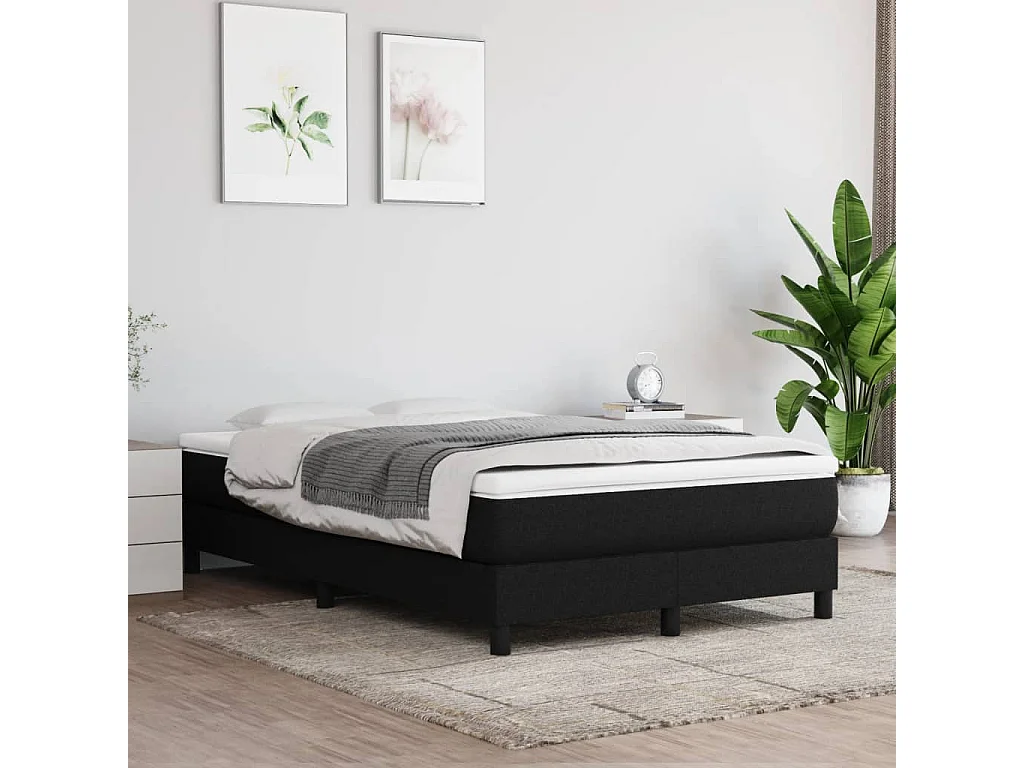 Matelas de lit à ressorts ensachés Noir 120x200x20 cm Tissu