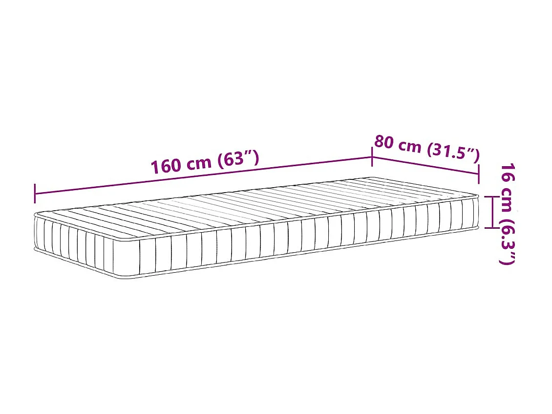 Matelas en mousse pour enfants moyennement doux 80x160 cm