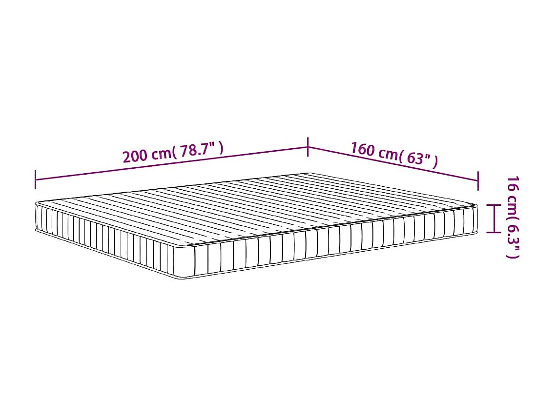Matelas en mousse moyennement doux 160x200 cm
