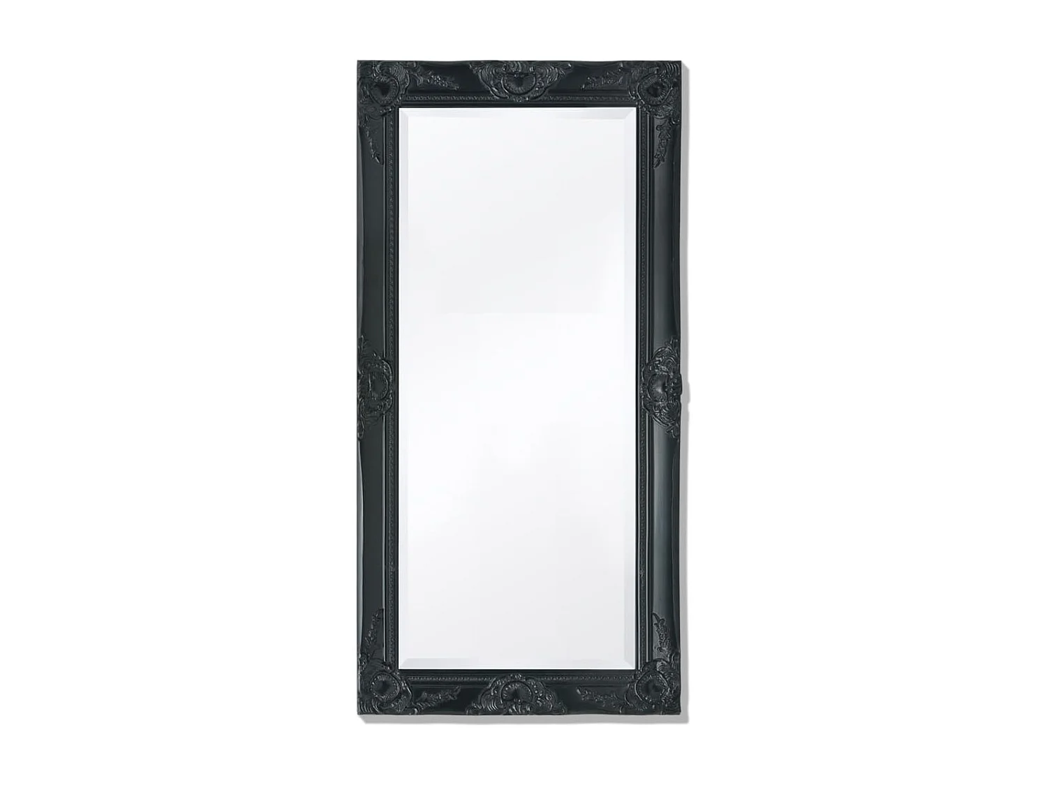Specchio da Parete Stile Barocco 100x50 cm Nero
