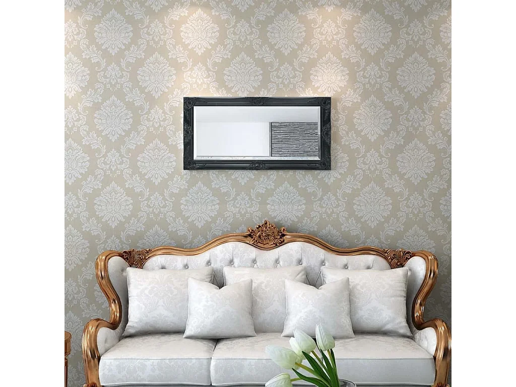 Espejo de pared estilo barroco 100x50 cm negro