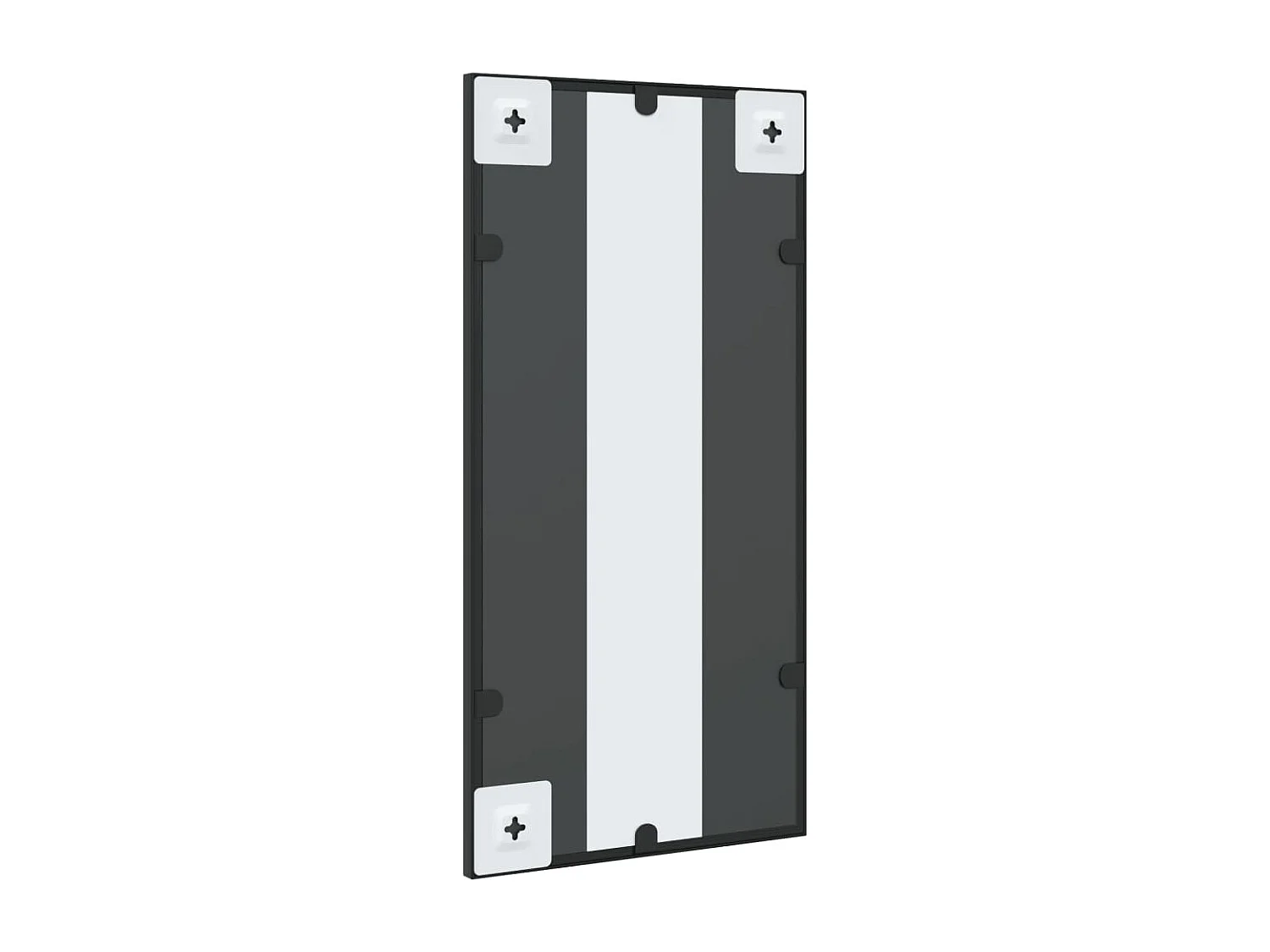 Specchio da Parete Nero 30x60 cm Rettangolare in Ferro