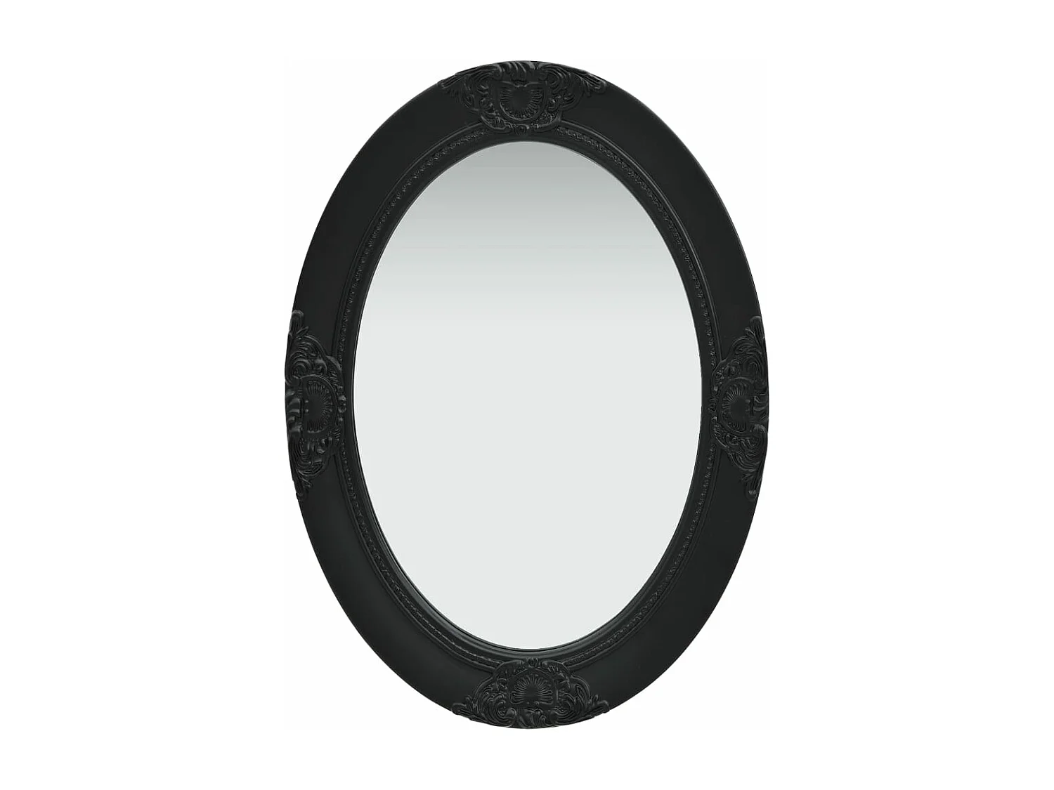 Specchio da Parete Stile Barocco 50x70 cm Nero