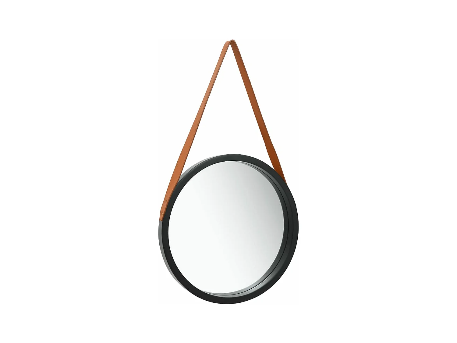 Miroir mural avec sangle 40 cm Noir