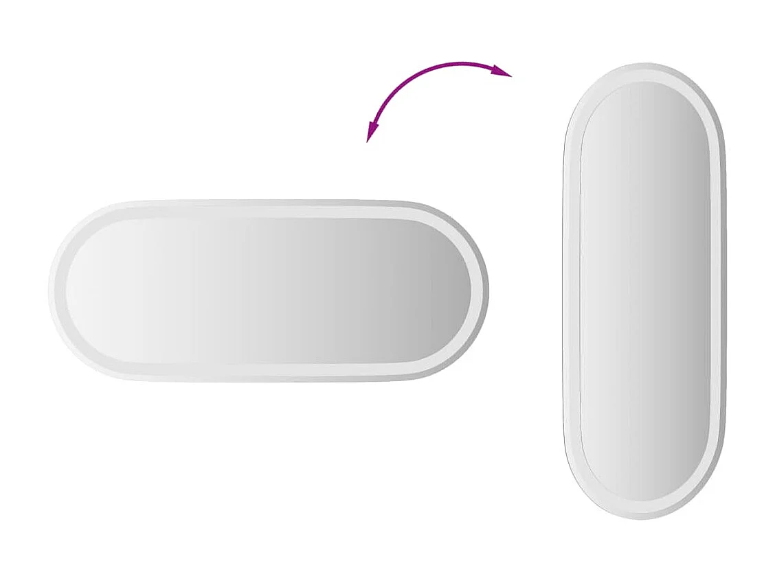 Specchio da Bagno LED 90x40 cm Ovale