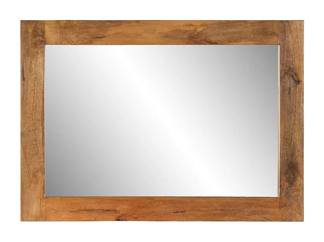 Miroir 70x50 cm bois de manguier massif et verre