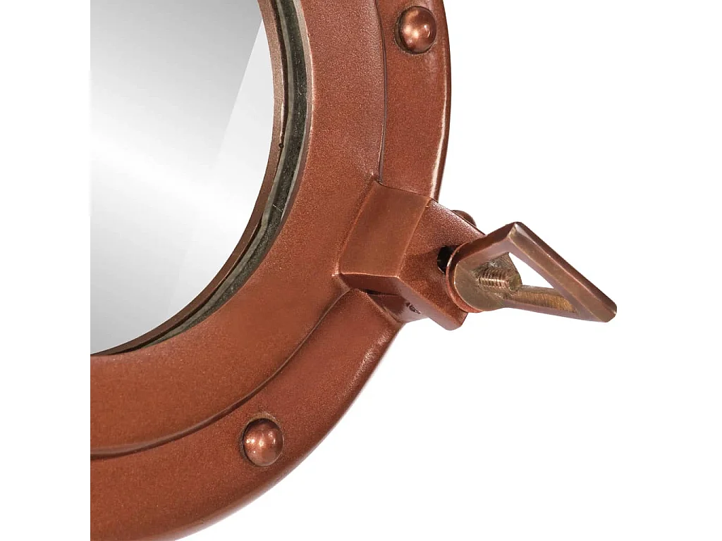 Espejo de ojo de buey de pared aluminio y vidrio Ø38 cm