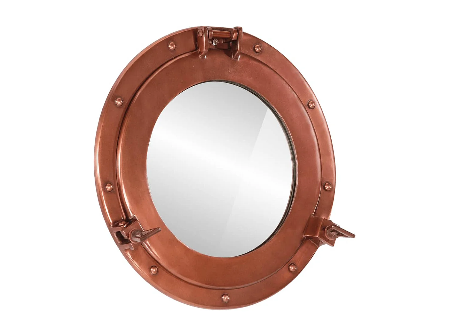 Miroir en forme de hublot mural Ø38 cm aluminium et verre