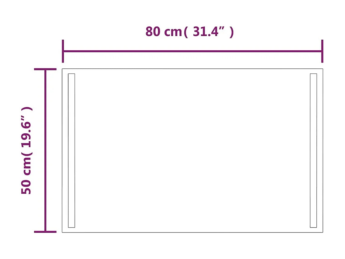 Espelho de casa de banho com luzes LED 50x80 cm