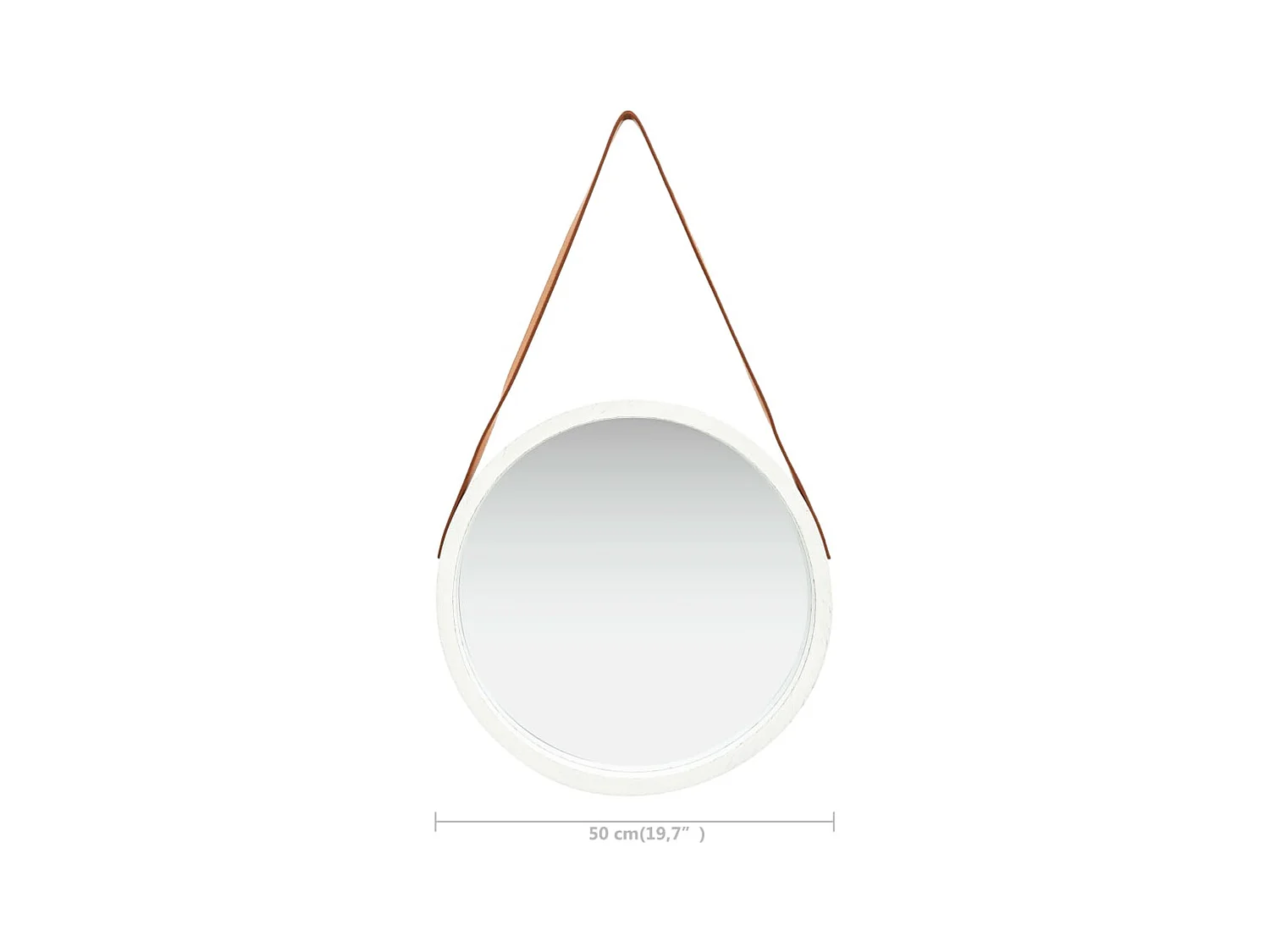 Miroir mural avec sangle 50 cm Blanc
