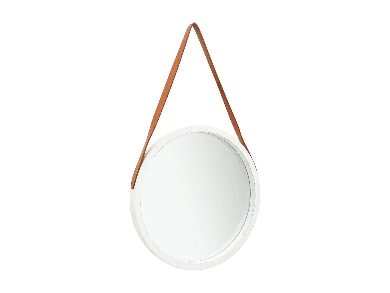 Wandspiegel mit Gürtel 50 cm Weiß