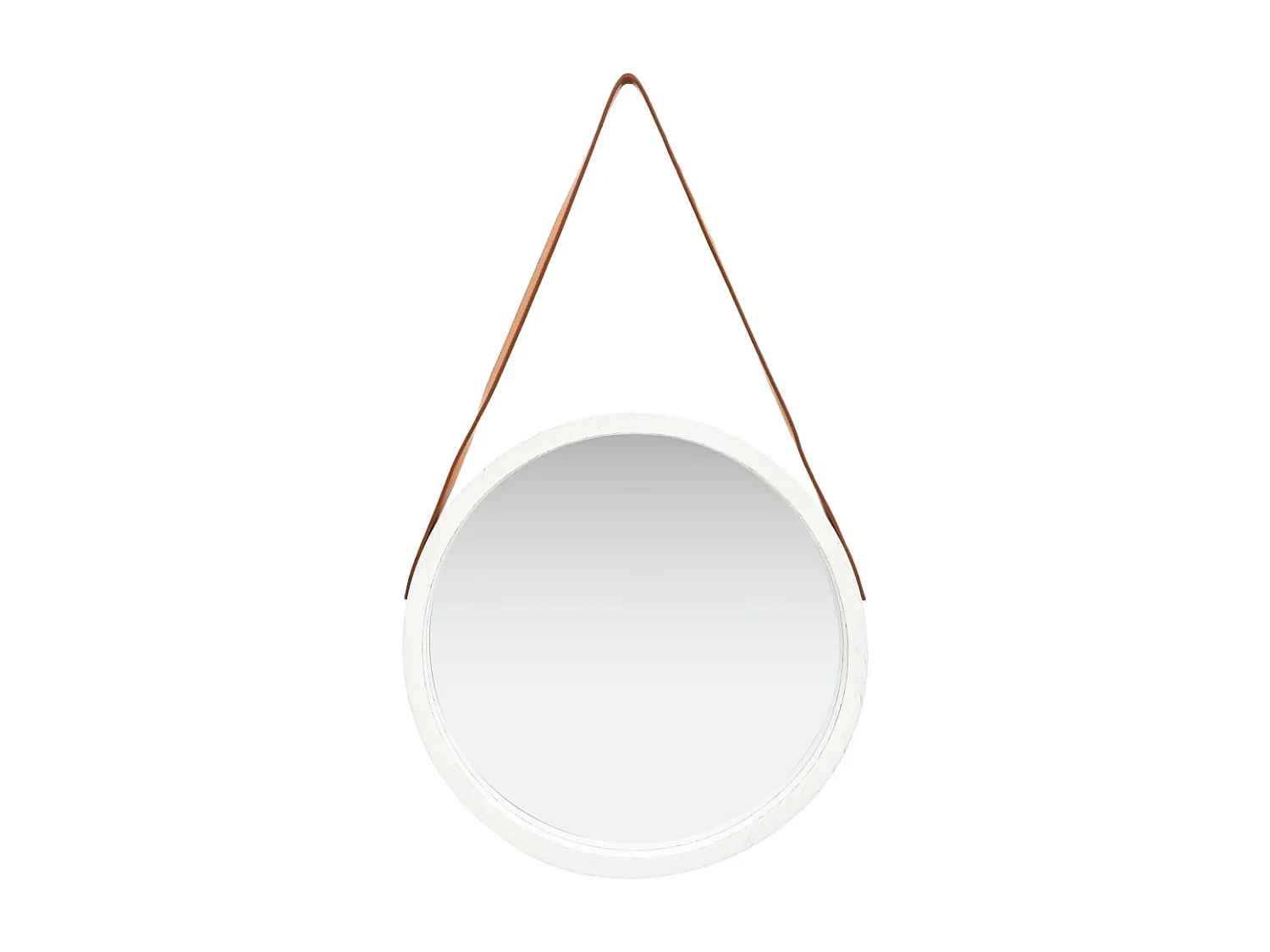 Wandspiegel mit Gürtel 50 cm Weiß
