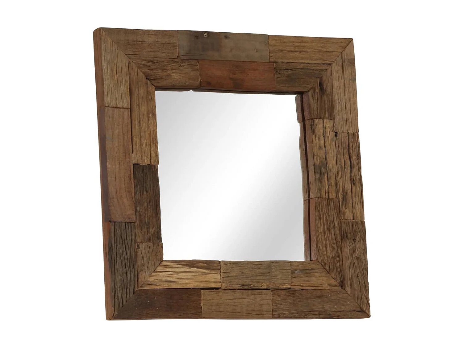 Specchio in Legno Massello di Recupero 50x50 cm
