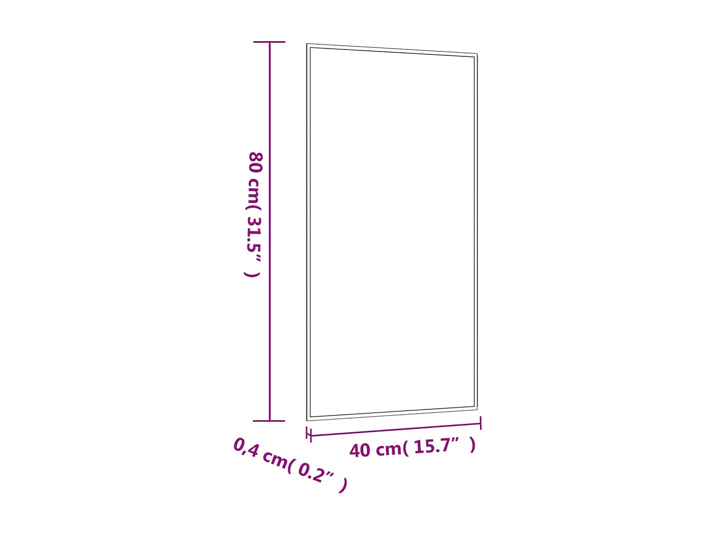Wandspiegel 40x80 cm Glas Rechteckig