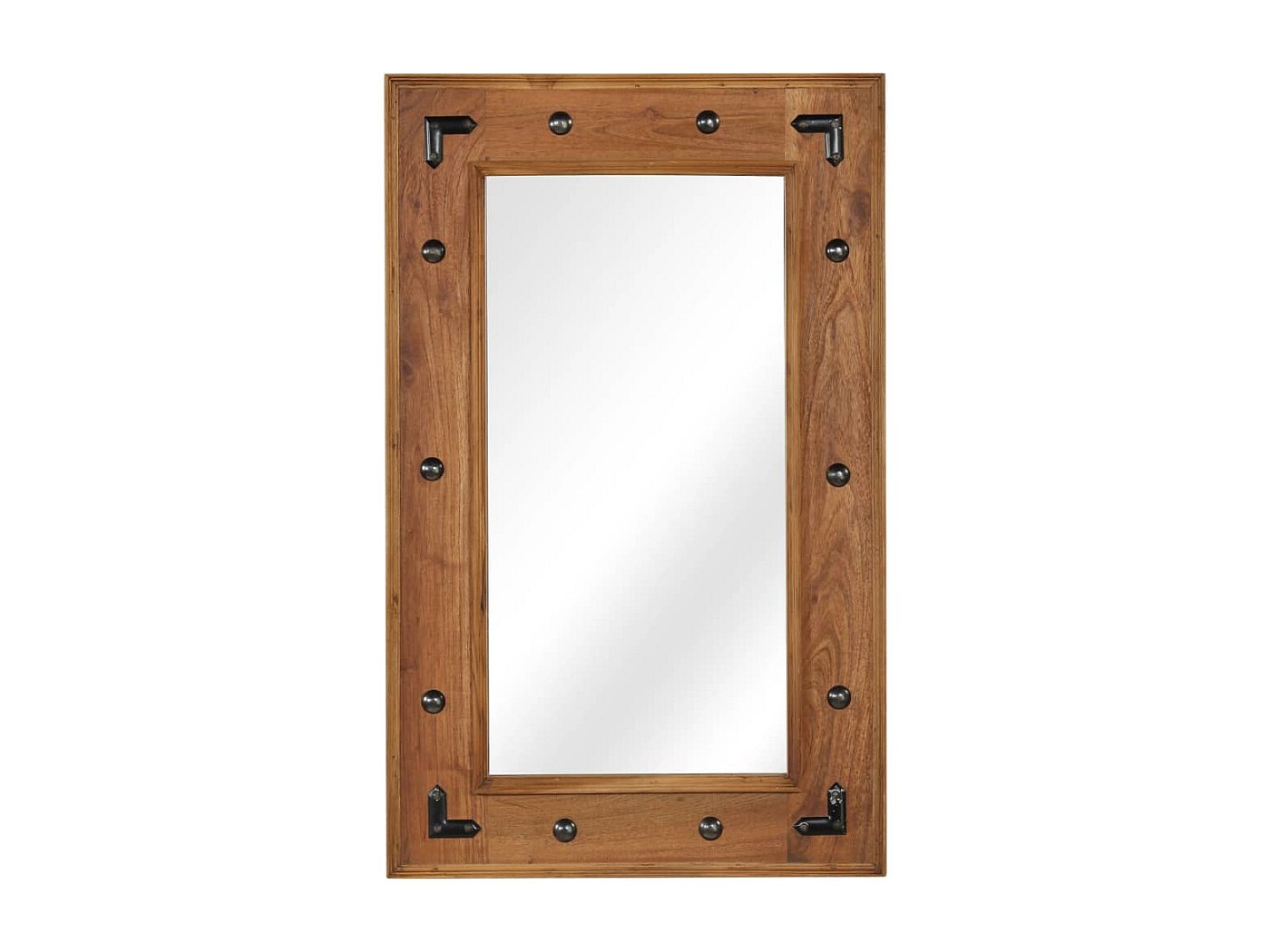 Miroir en Bois d'Acacia au Style Industriel
