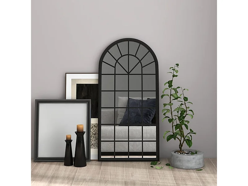 Miroir Noir 90x45 cm Fer pour utilisation à l'intérieur