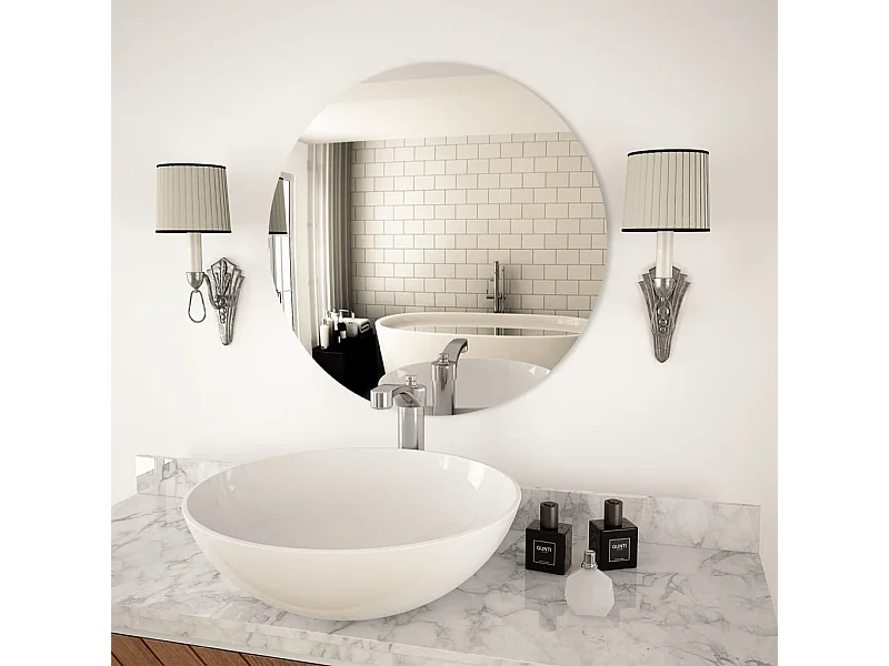Specchio da Parete 60 cm in Vetro Circolare