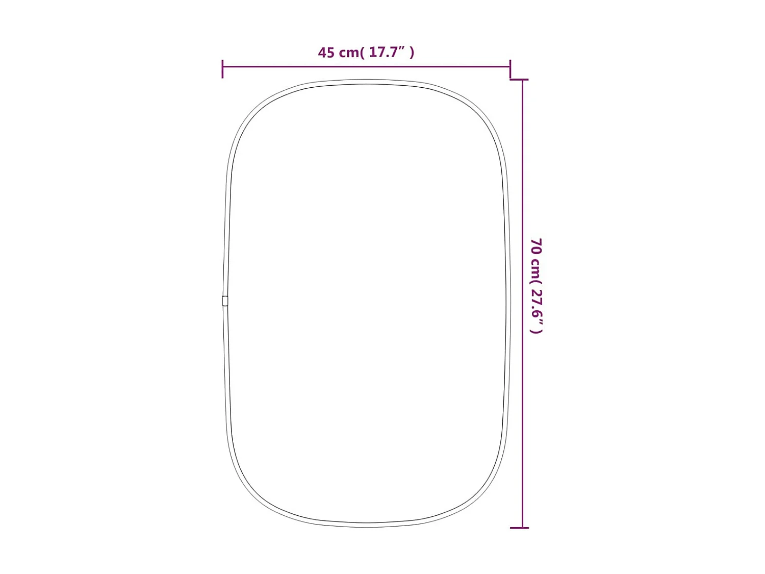 Specchio da Parete Argento 70x45 cm