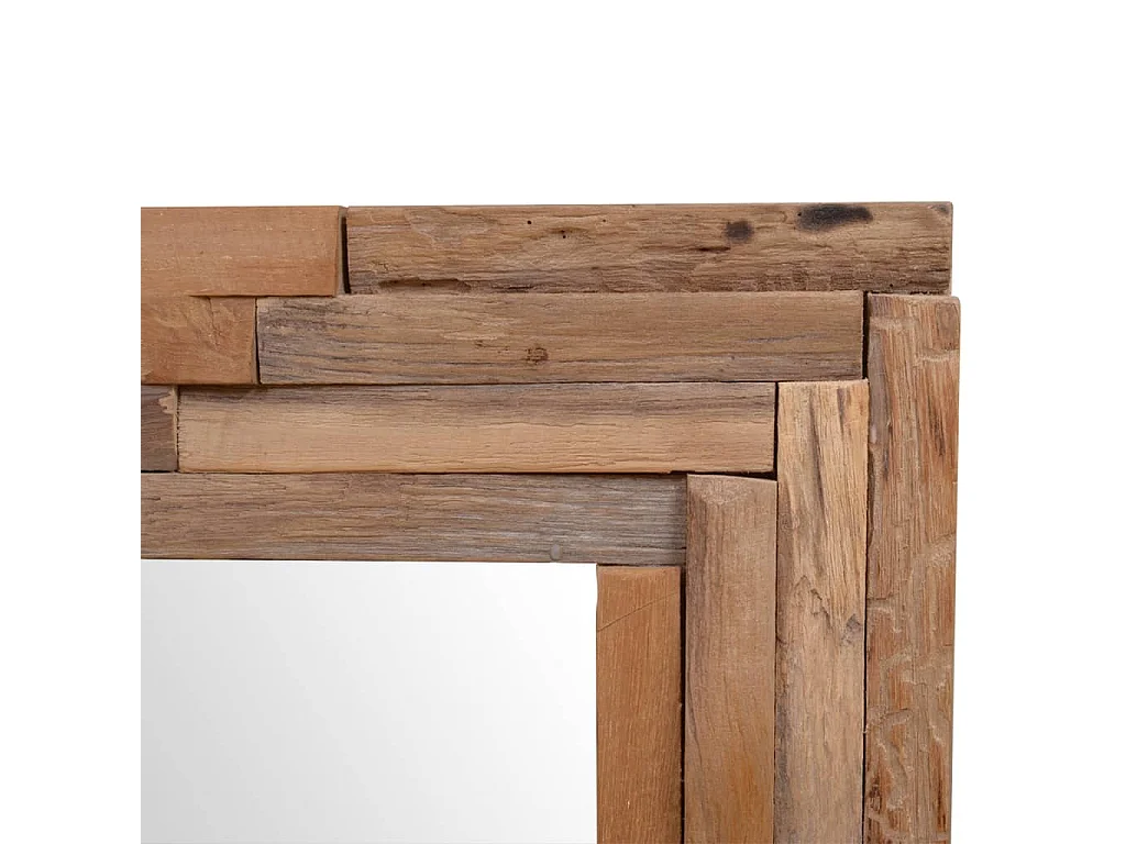 Espelho decorativo em teca 60x60 cm quadrado