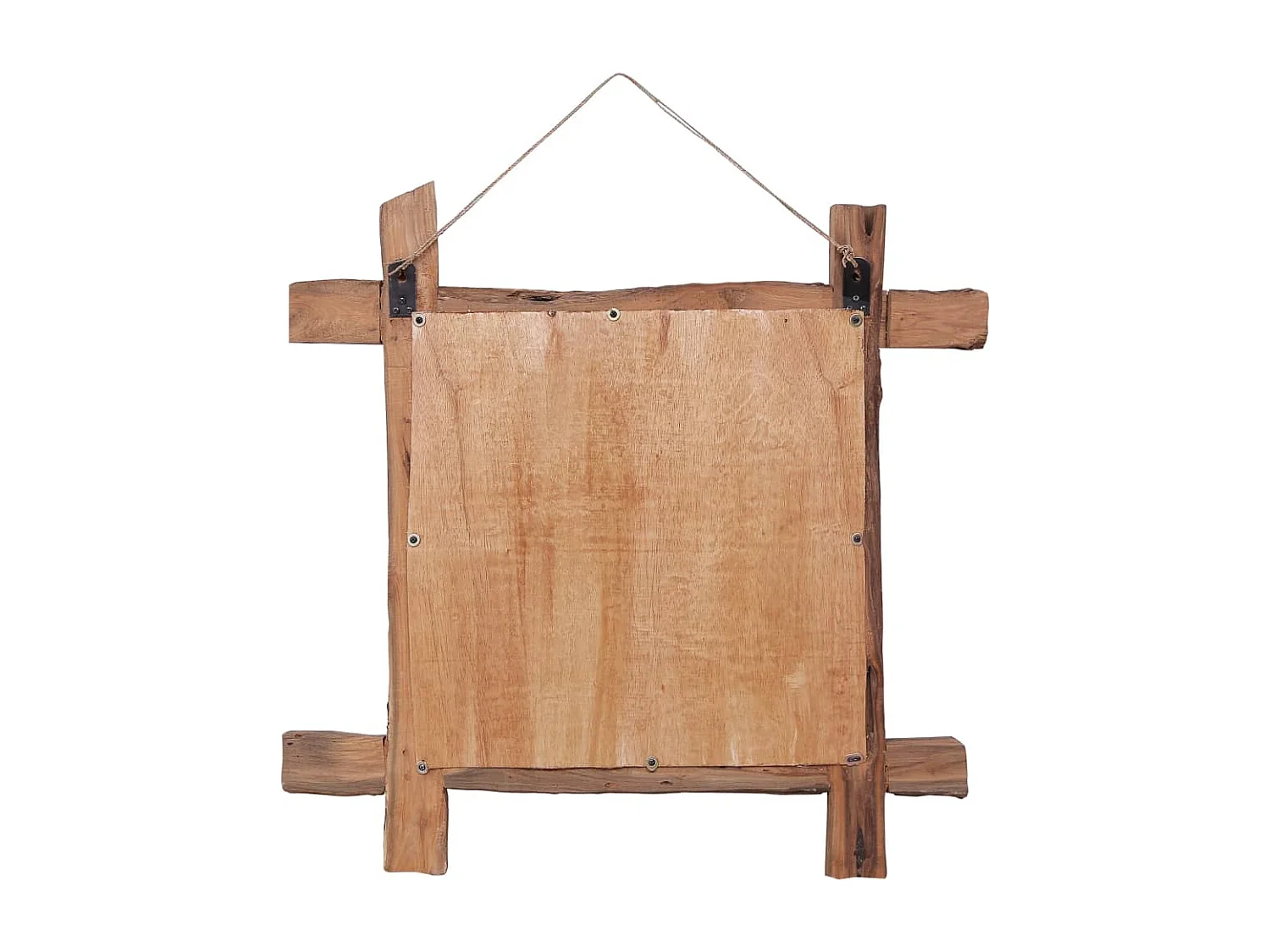 Miroir à bûches Naturel 70x70 cm bois de teck recyclé