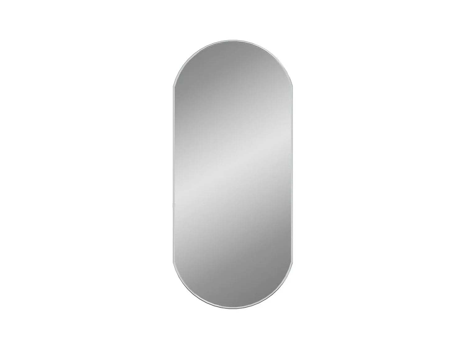 Specchio da Parete Argento 90x40 cm Ovale