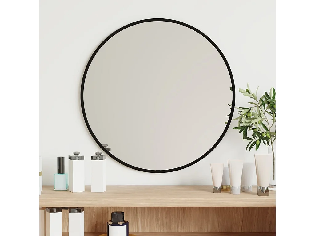 Specchio da Parete Nero Ø 40 cm Rotondo