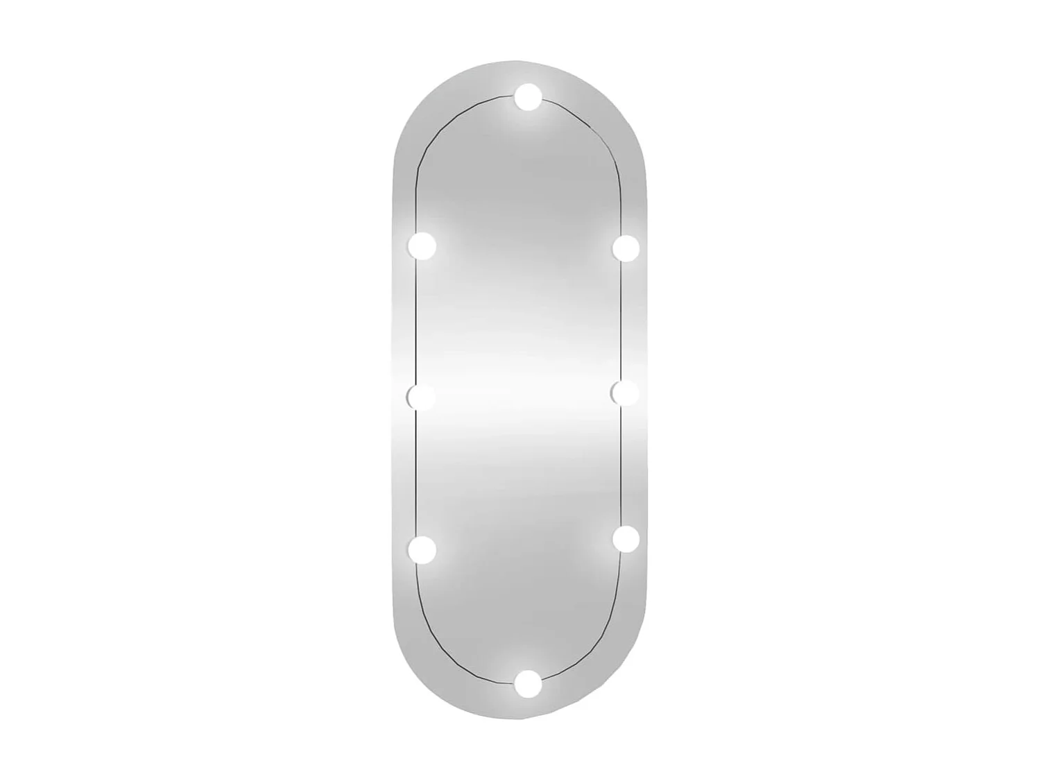 Espelho de parede oval com luzes LED 25x60 cm vidro
