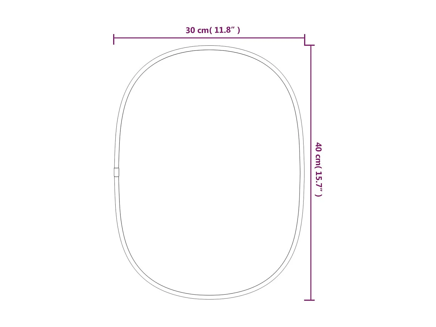 Specchio da Parete Nero 40x30 cm
