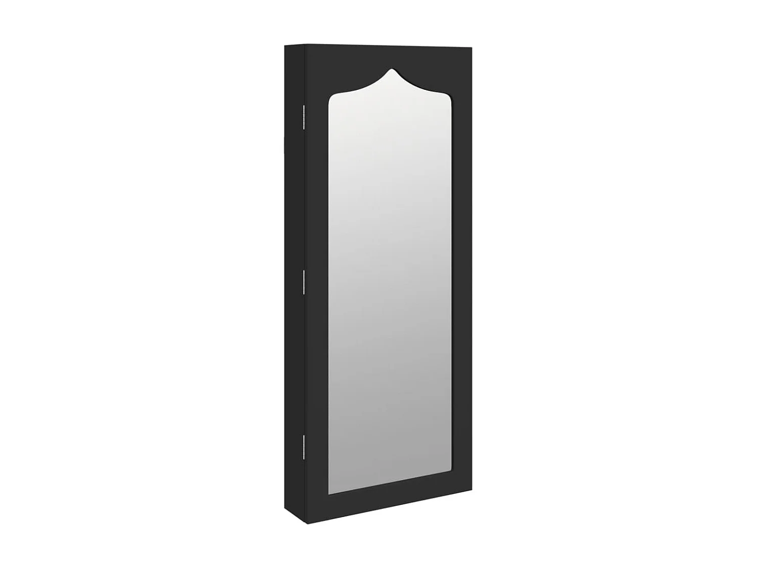 Móvel para joias de parede espelhado 37,5x10x90 cm preto