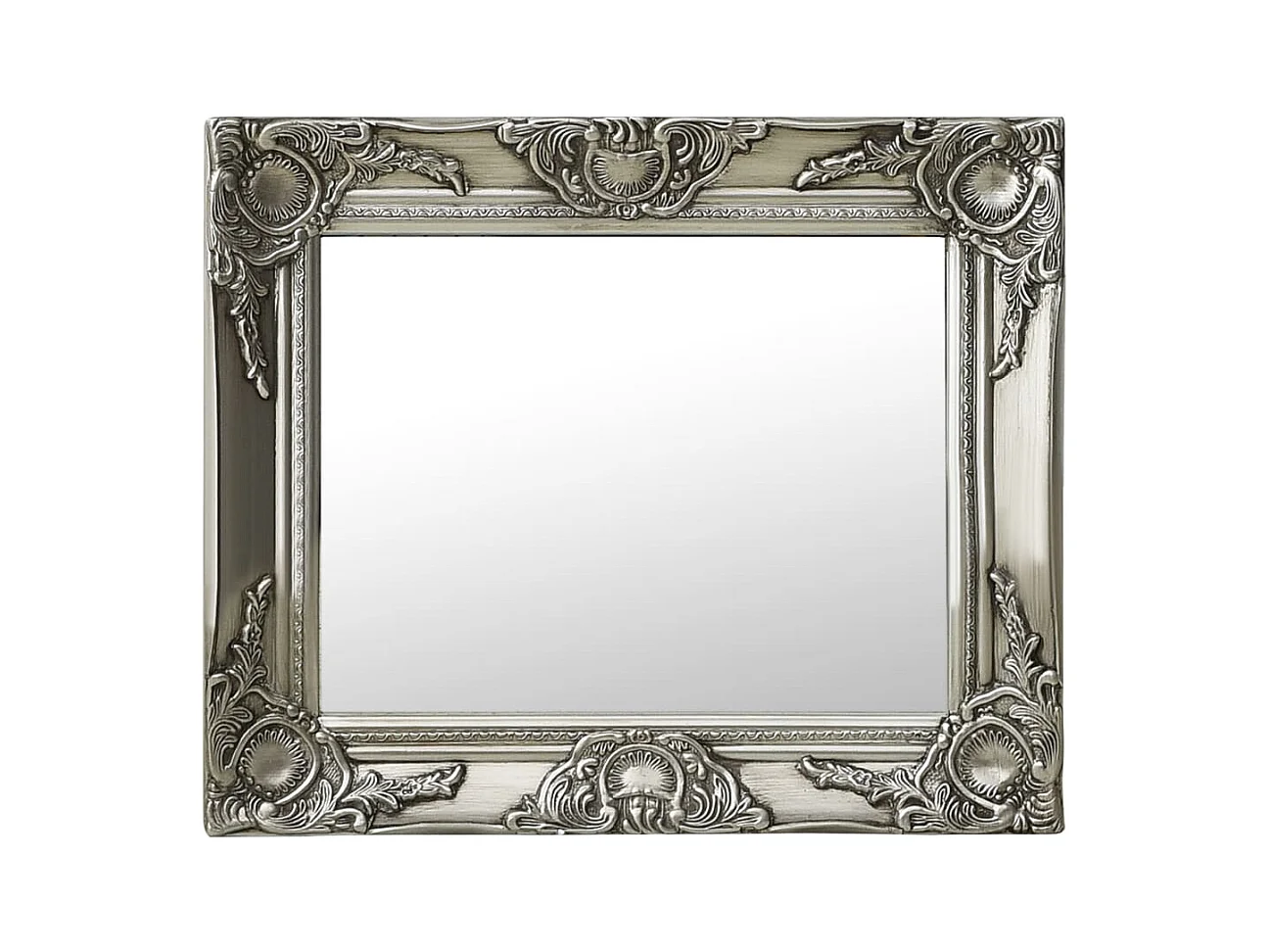 Miroir mural style baroque 50x40 cm Argenté