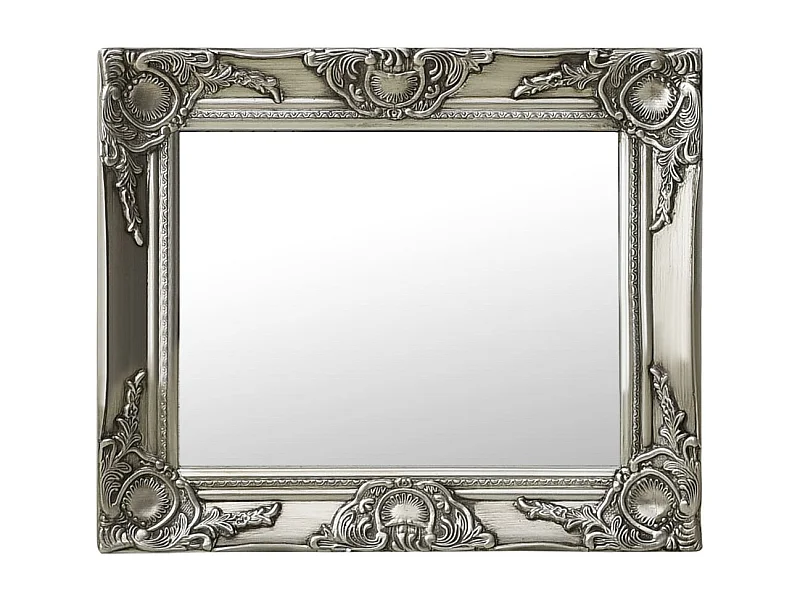 Specchio da Parete Stile Barocco 50x40 cm Argento