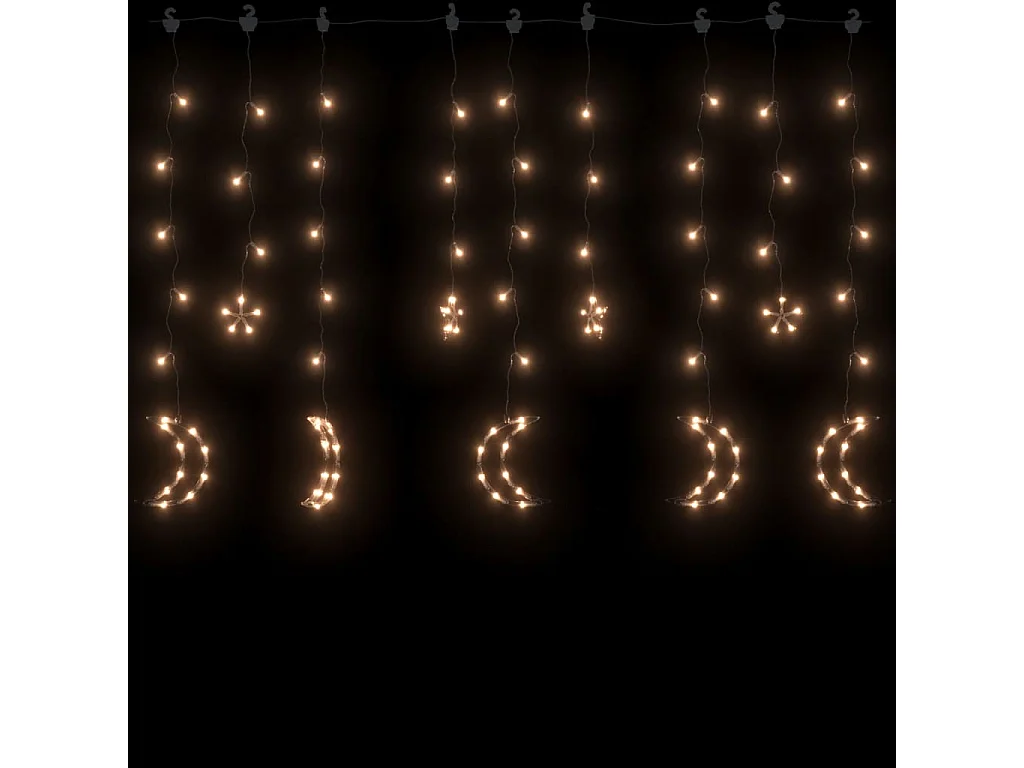 Guirlande lumineuse étoile et lune avec télécommande 138 LED