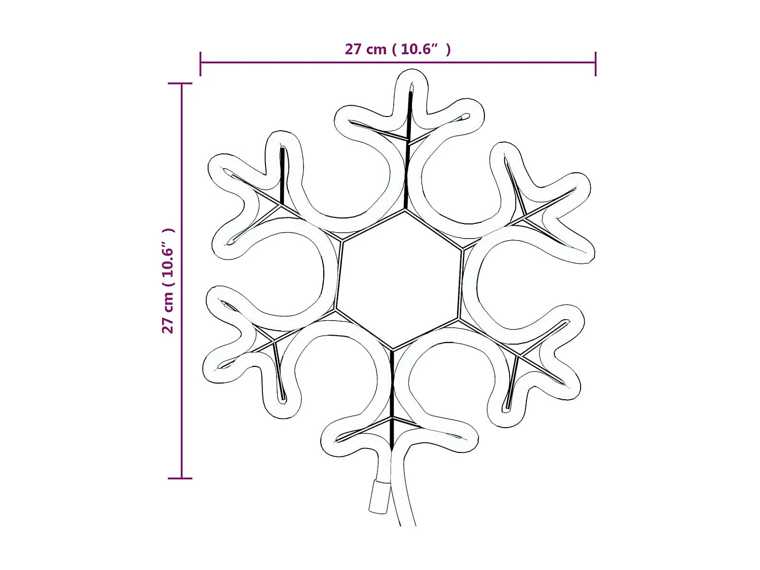 Fiocchi di neve natalizi con LED 3 pz Bianco caldo 27x27 cm
