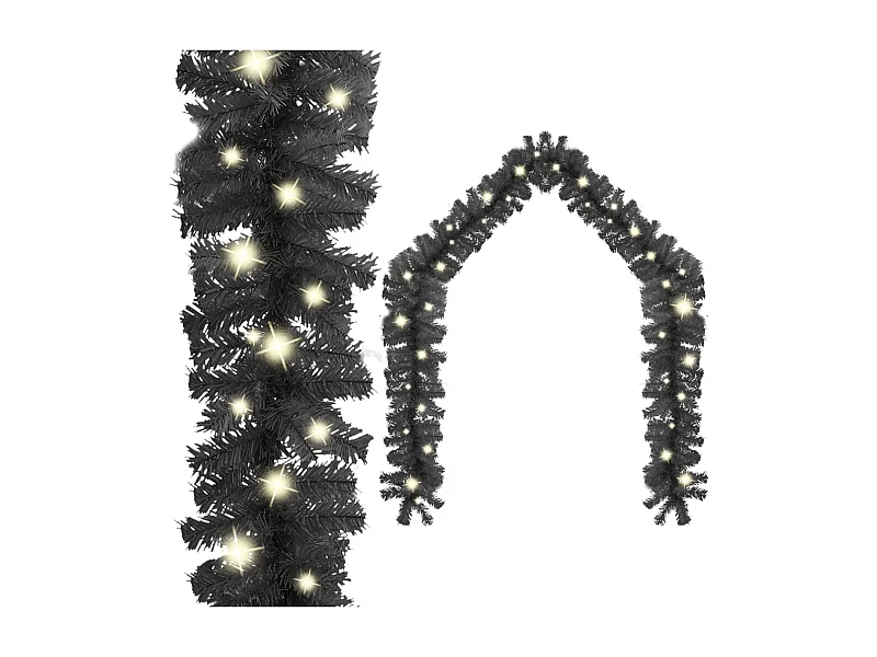 Guirlande de Noël avec lumières LED 20 m Noir