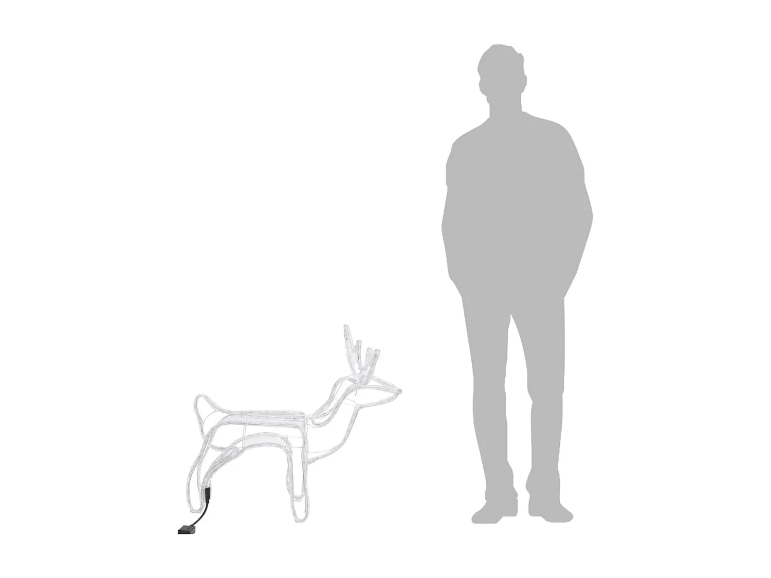 Renne natalizie 2 pz Bianco caldo 60x30x60 cm