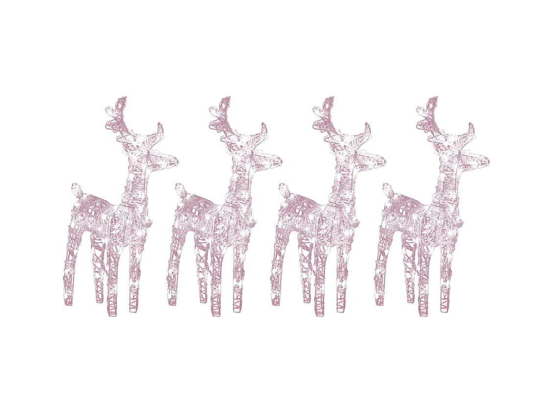 Weihnachts-Rentier, 4 Stück, 160 LEDs, warmweißes Acryl