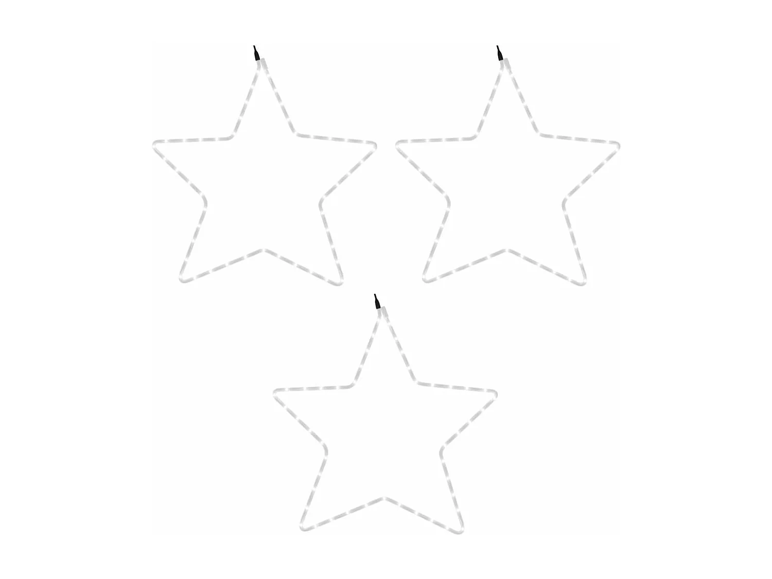 Figuras de estrellas navideñas con 48 LED 3 piezas Blanco cálido 56 cm